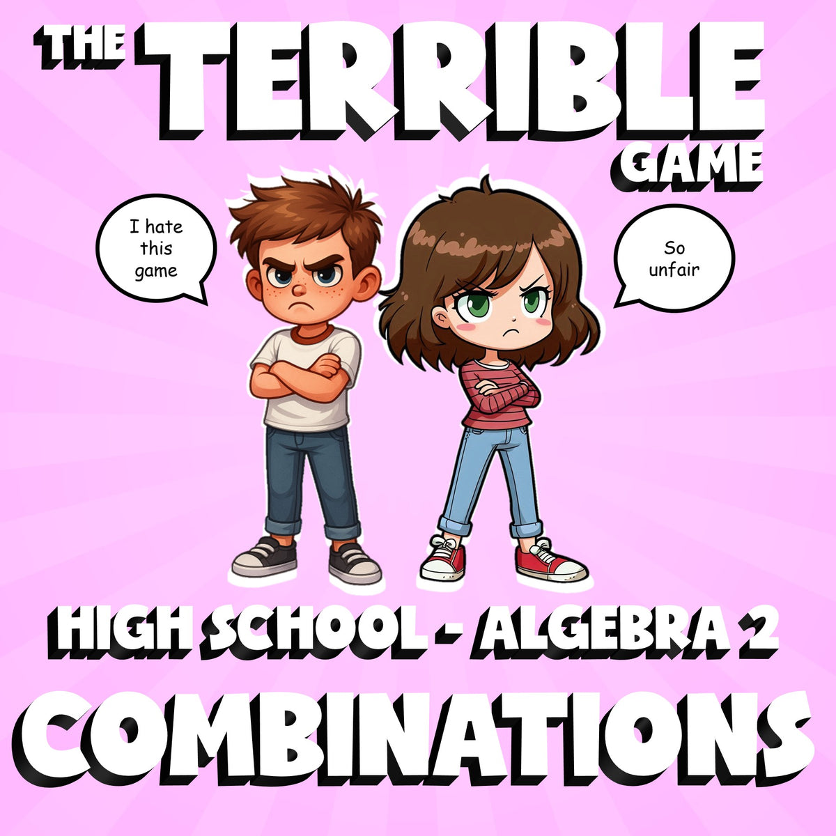 Combinations THE TERRIBLE GAME - No Prep Algebra 2 Math Review Activity