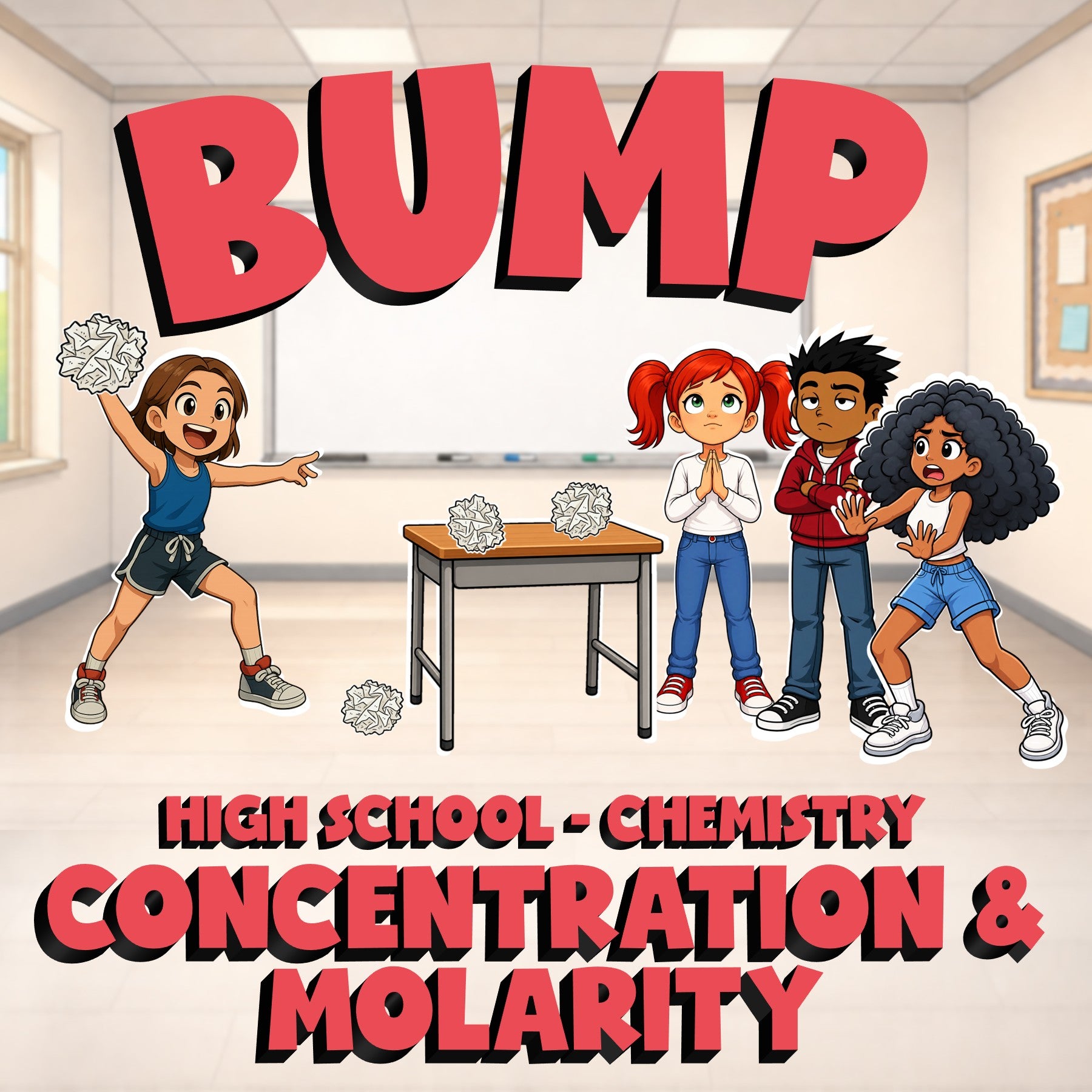 Concentration & Molarity BUMP Science Game - No Prep Chemistry Review Activity