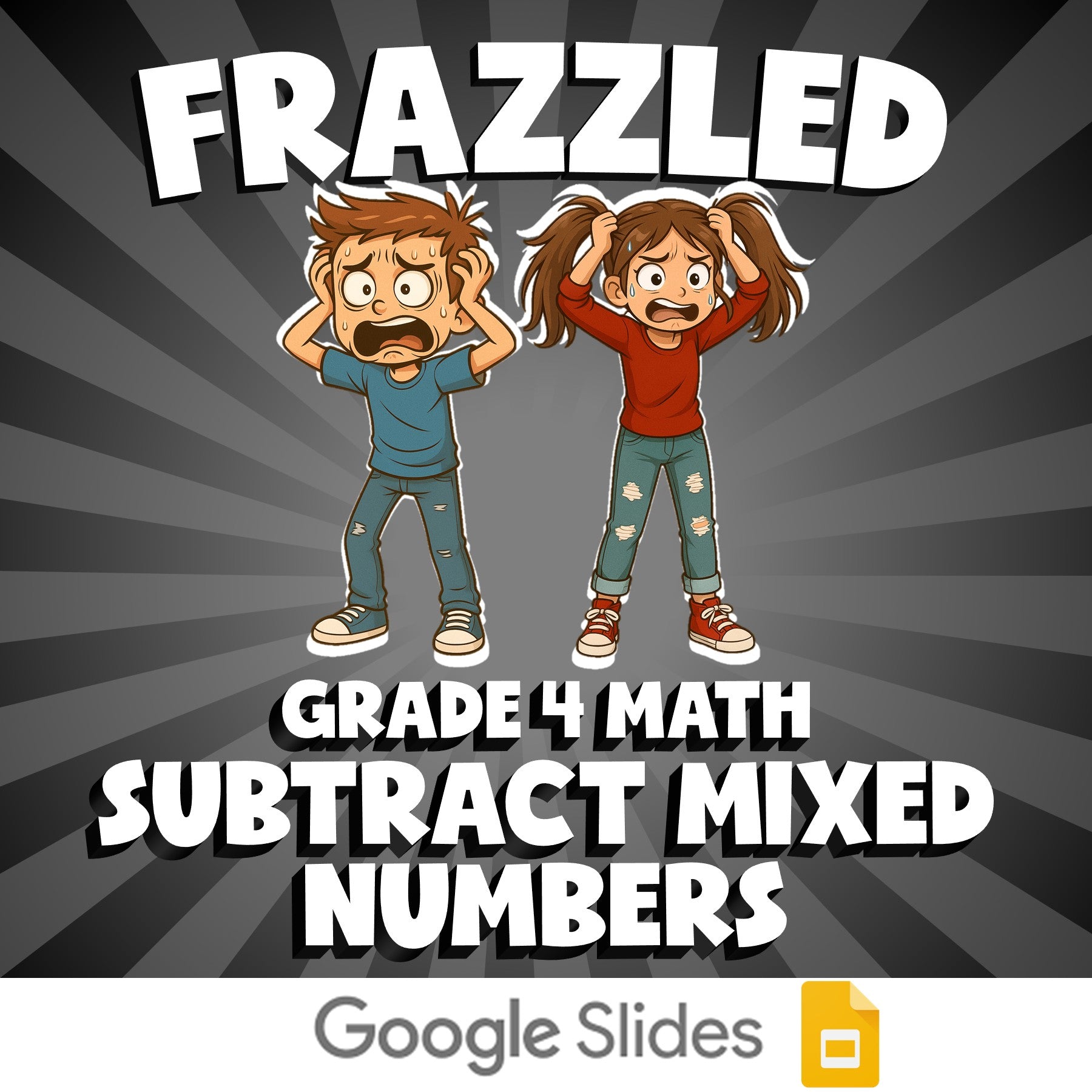 Subtract Mixed Numbers FRAZZLED Math Game - No Prep Grade 4 Review Activity