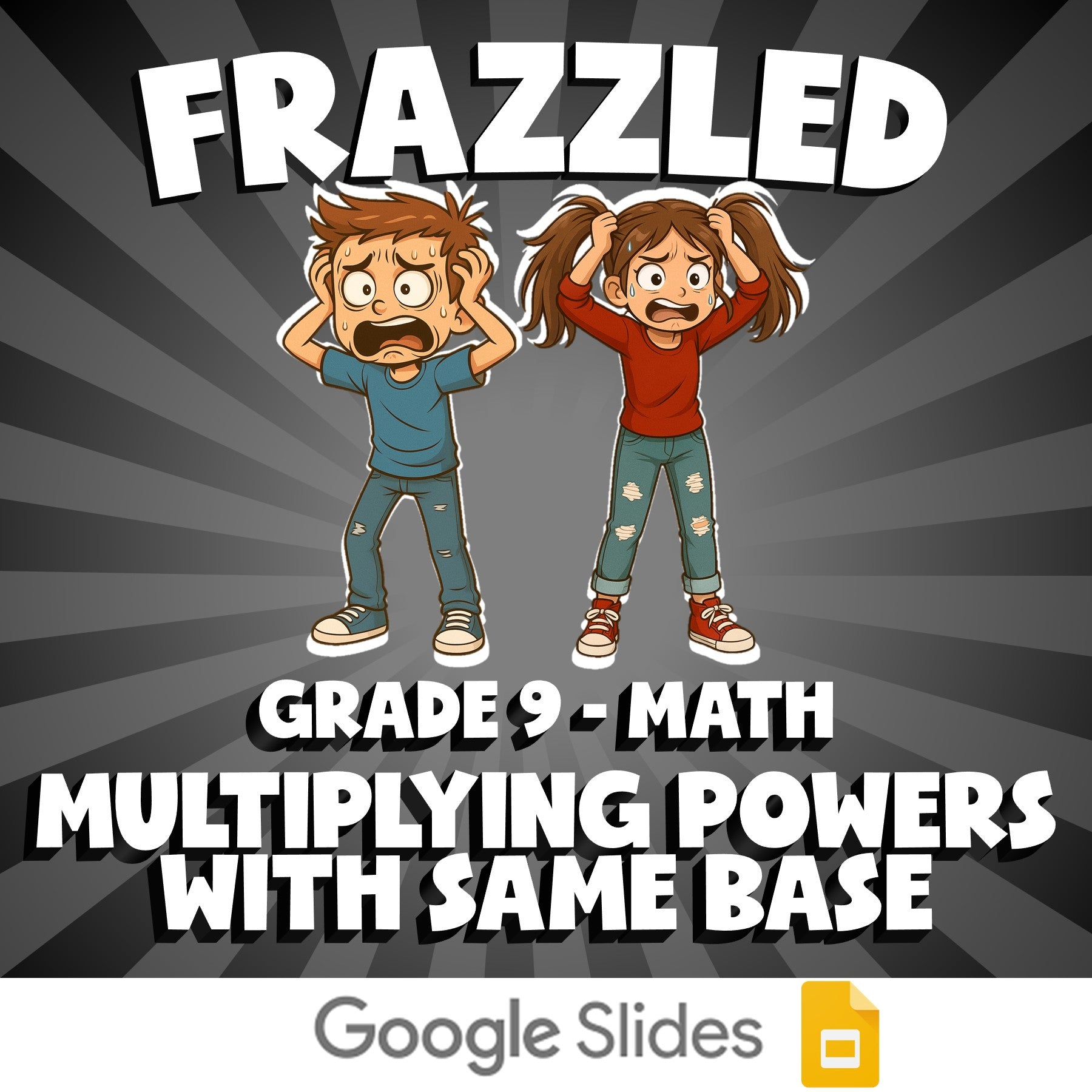 Multiplying Powers with Same Base FRAZZLED Math Game - No Prep Grade 9 Review