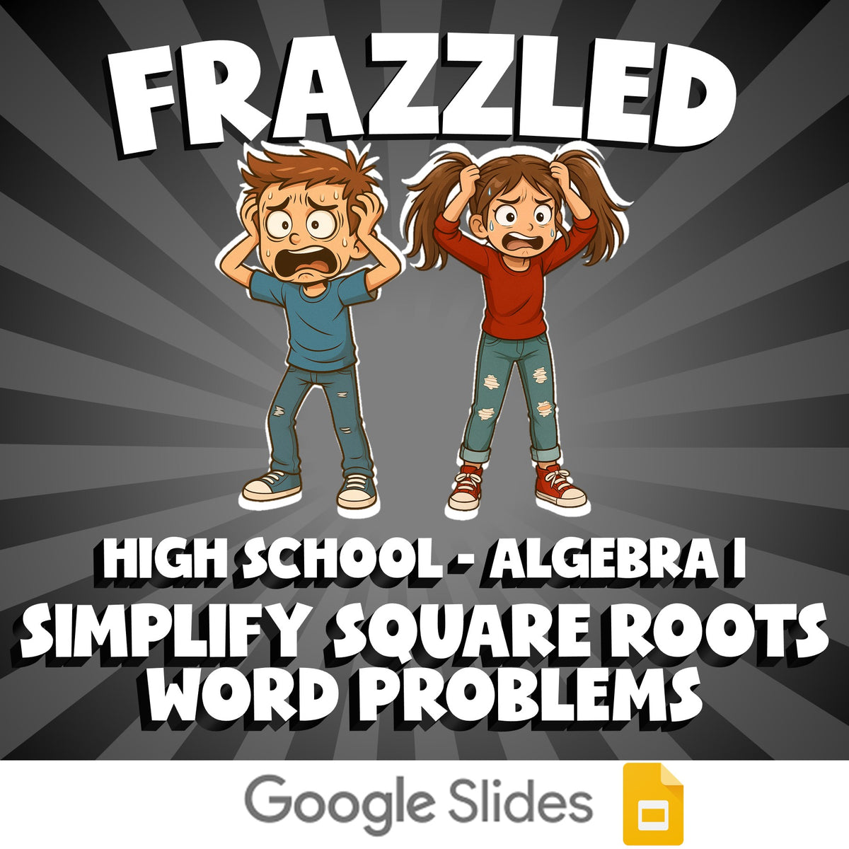 Simplify Square Roots Word Problems FRAZZLED Math Game - No Prep Algebra 1