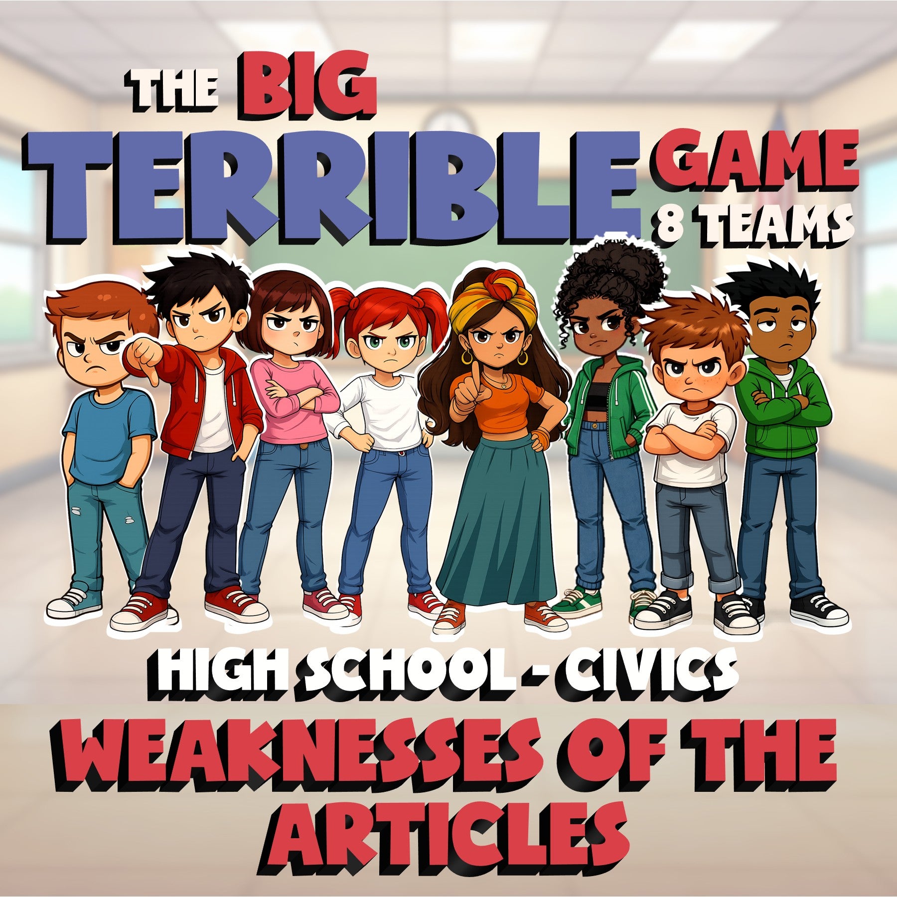 Weaknesses of the Articles BIG TERRIBLE GAME - No Prep Civics Review Activity