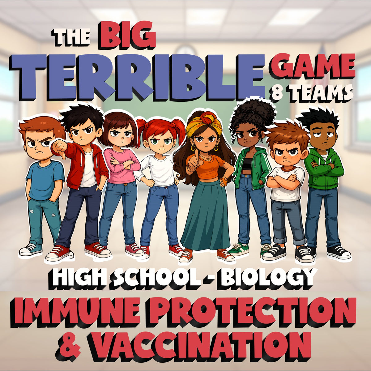 Immune Protection & Vaccination BIG TERRIBLE GAME - Biology Science Review