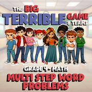 Multi Step Word Problems BIG TERRIBLE GAME - No Prep Grade 4 Math Review