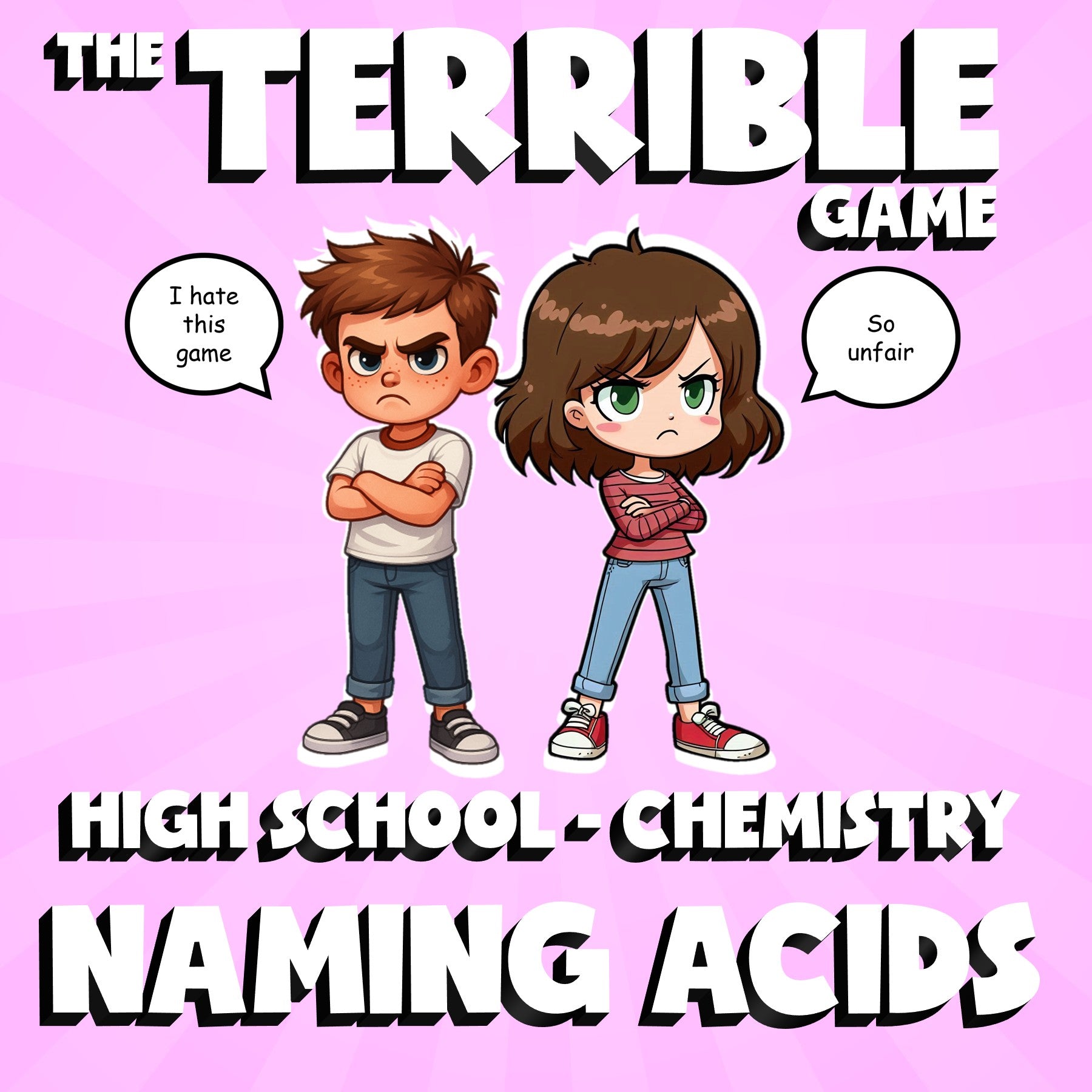 Naming Acids THE TERRIBLE GAME - No Prep Chemistry Science Review Activity