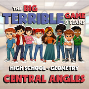 Central Angles BIG TERRIBLE GAME - No Prep Geometry Math Review Activity