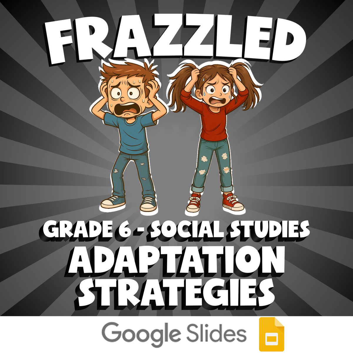 Adaptation Strategies FRAZZLED Socials Game - No Prep Grade 6 Review Activity