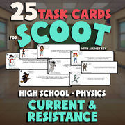 Current & Resistance SCOOT TASK CARDS Science Game - No Prep Physics Review