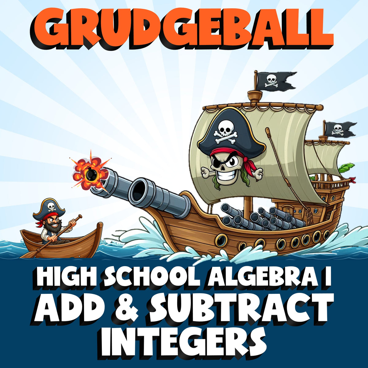 Add & Subtract Integers GRUDGEBALL Math Game - No Prep Algebra 1 Review Activity