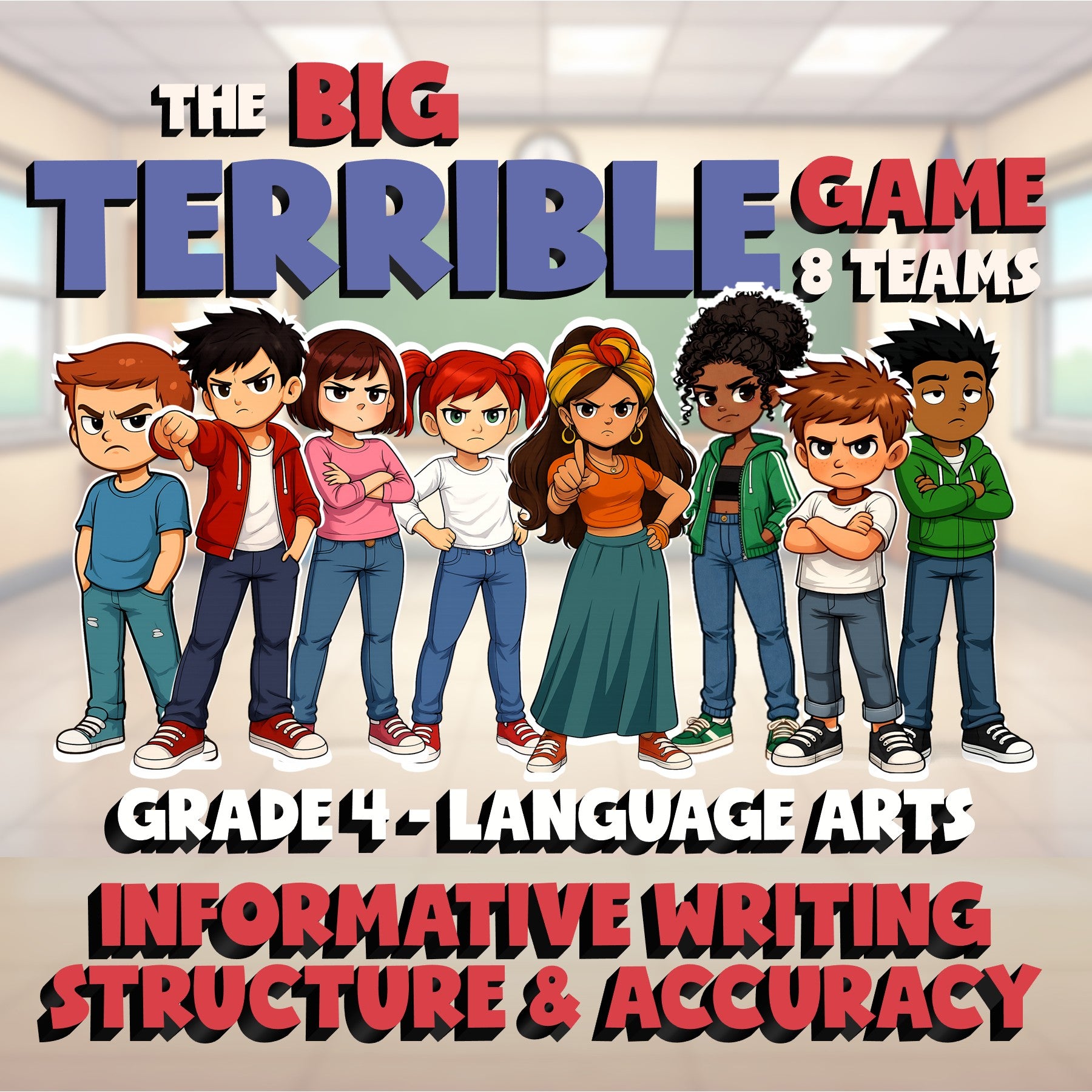 Informative Writing Structure & Accuracy BIG TERRIBLE GAME - Grade 4 ELA Review