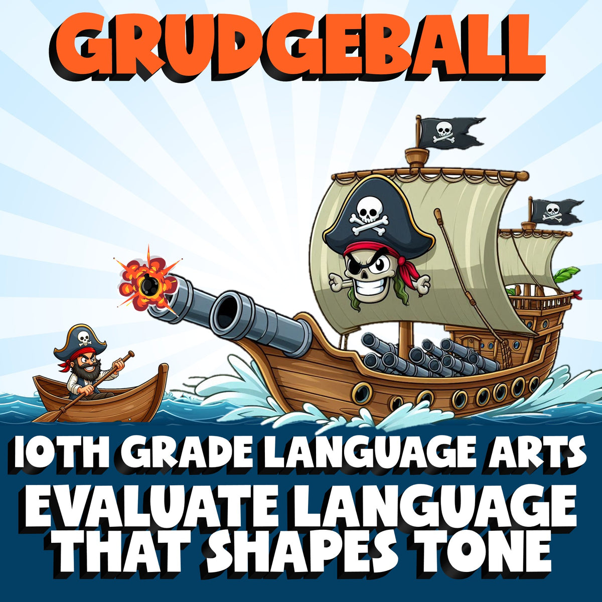 Evaluate Language That Shapes Tone GRUDGEBALL ELA Game - No Prep Grade 10 Review