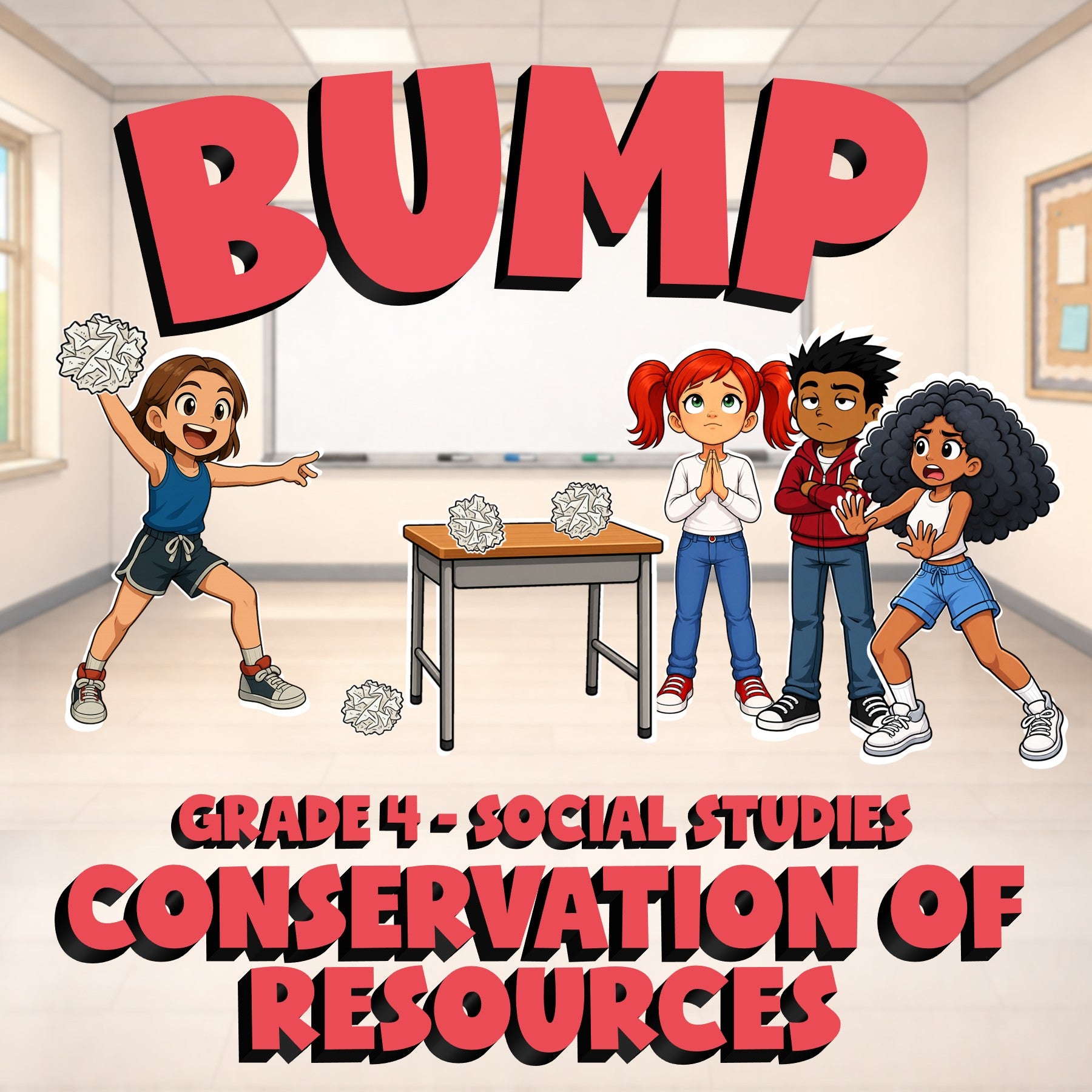 Conservation of Resources BUMP Socials Game - No Prep Grade 4 Review Activity