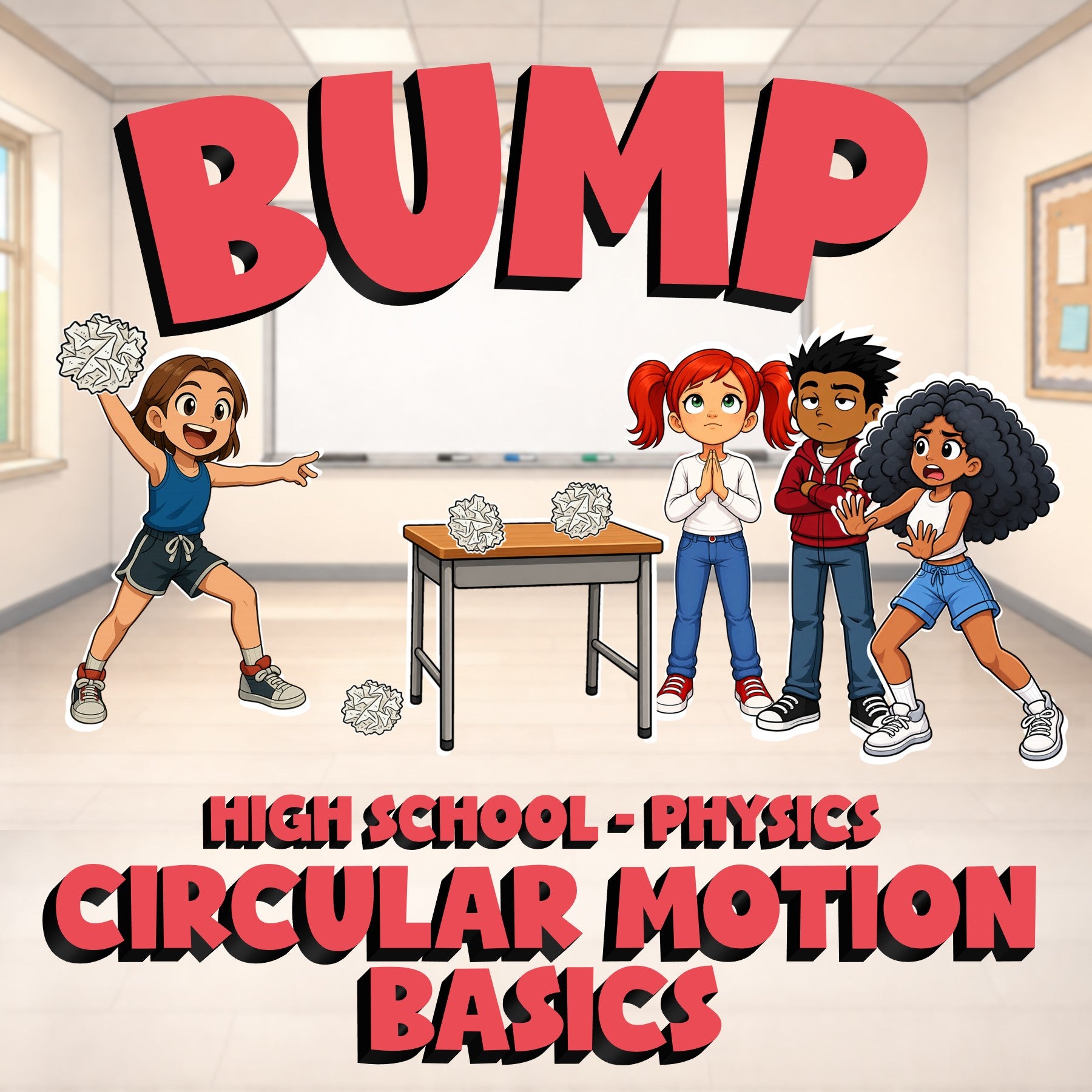 Circular Motion Basics BUMP Science Game - No Prep Physics Review Activity