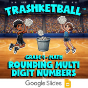 Rounding Multi Digit Numbers TRASHKETBALL Math Game - No Prep Grade 4 Review