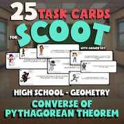Converse of Pythagorean Theorem SCOOT TASK CARDS Math Game - No Prep Geometry