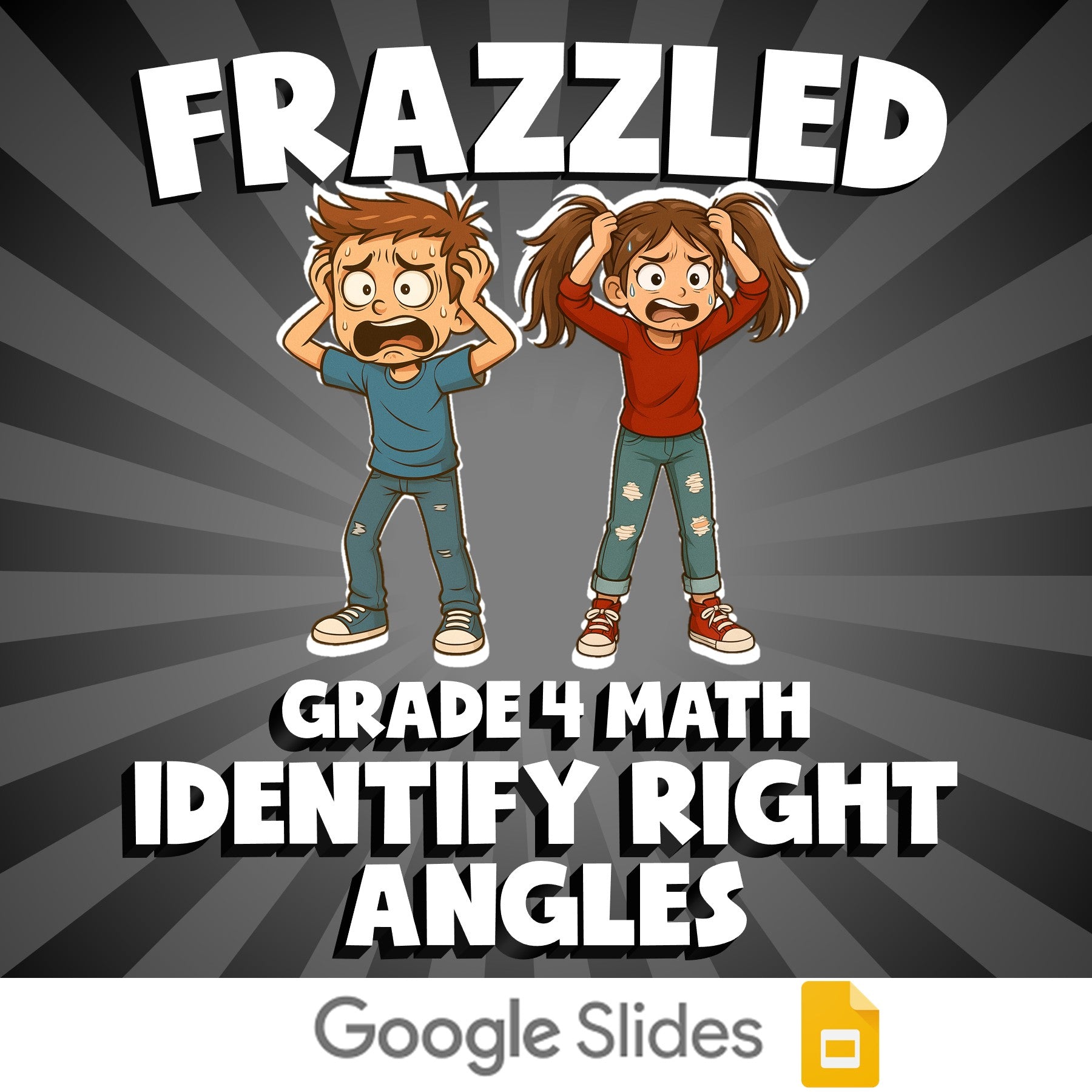 Identify Right Angles FRAZZLED Math Game - No Prep Grade 4 Review Activity