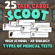 Types of Medical Tests SCOOT TASK CARDS Science Game - No Prep AP Biology Review