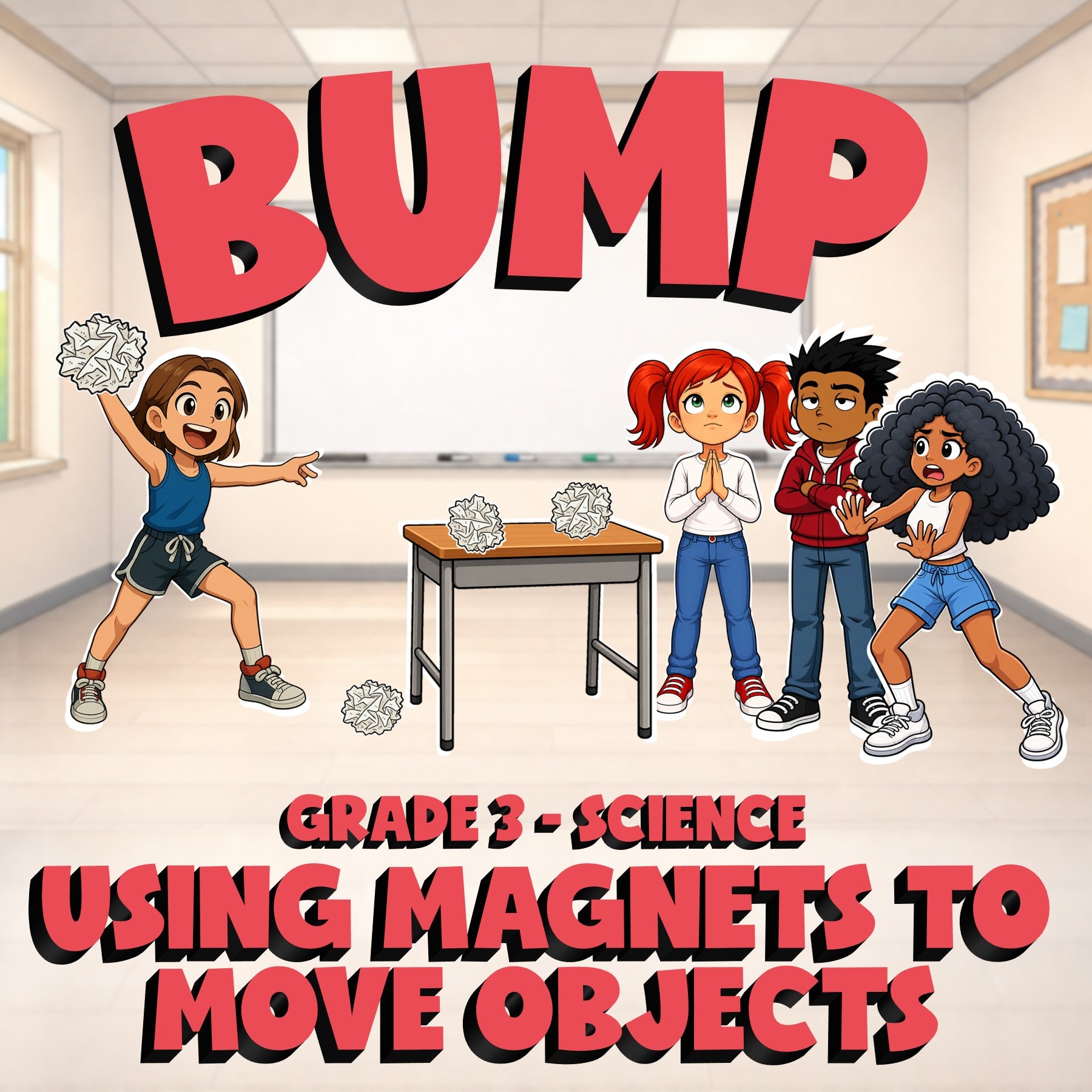 Using Magnets to Move Objects BUMP Science Game - No Prep Grade 3 Review