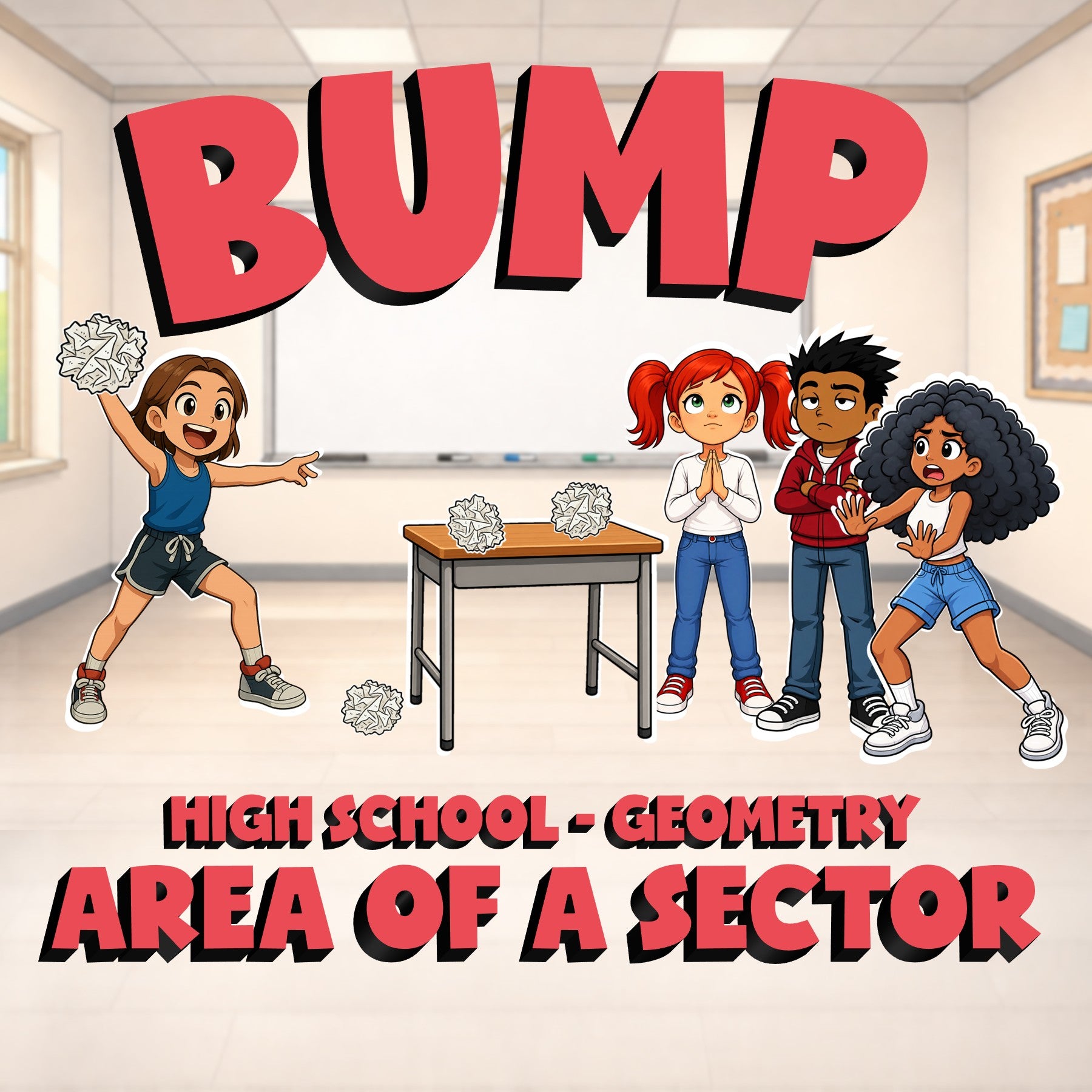 Area of a Sector BUMP Math Game - No Prep Geometry Review Activity