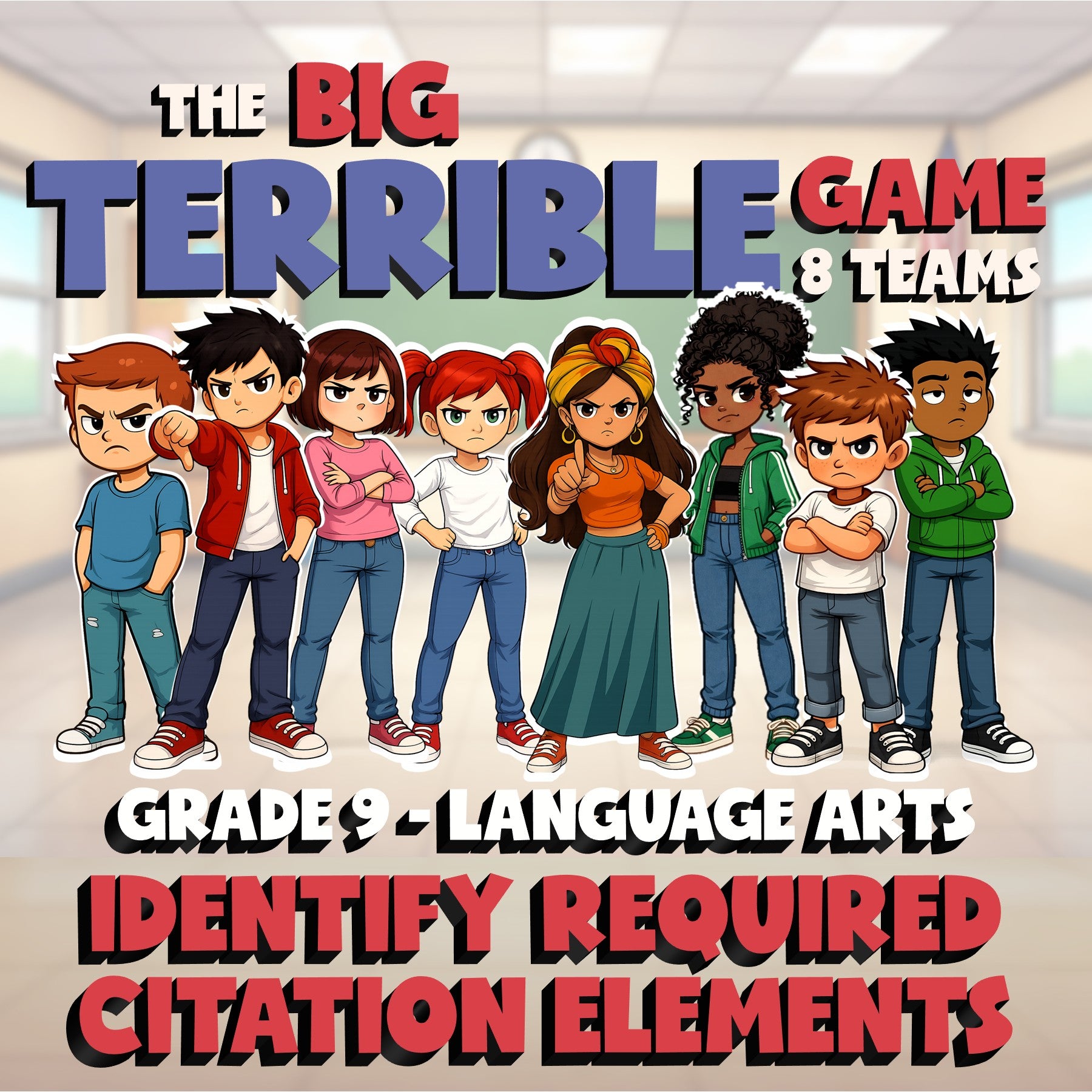Identify Required Citation Elements BIG TERRIBLE GAME - Grade 9 ELA Review
