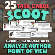 Analyze Author Point of View SCOOT TASK CARDS ELA Game - No Prep Grade 7 Review