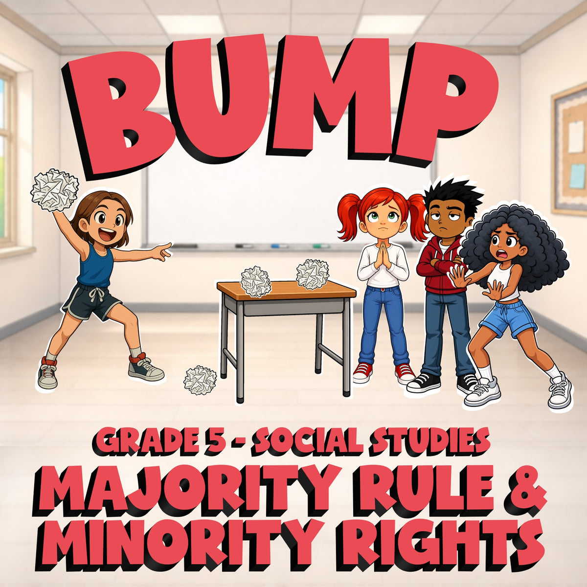 Majority Rule & Minority Rights BUMP Socials Game - No Prep Grade 5 Review