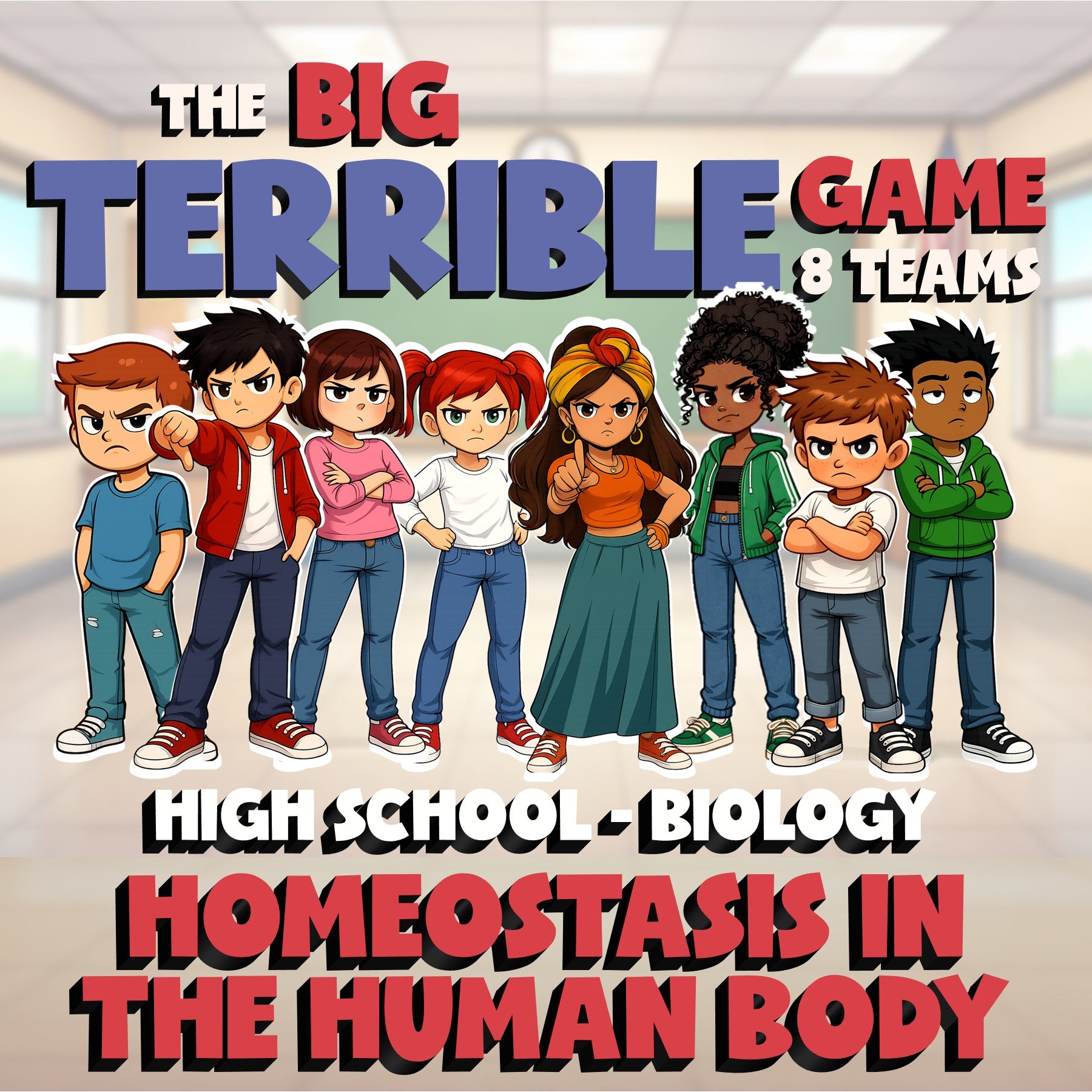 Homeostasis in the Human Body BIG TERRIBLE GAME - No Prep Biology Science Review