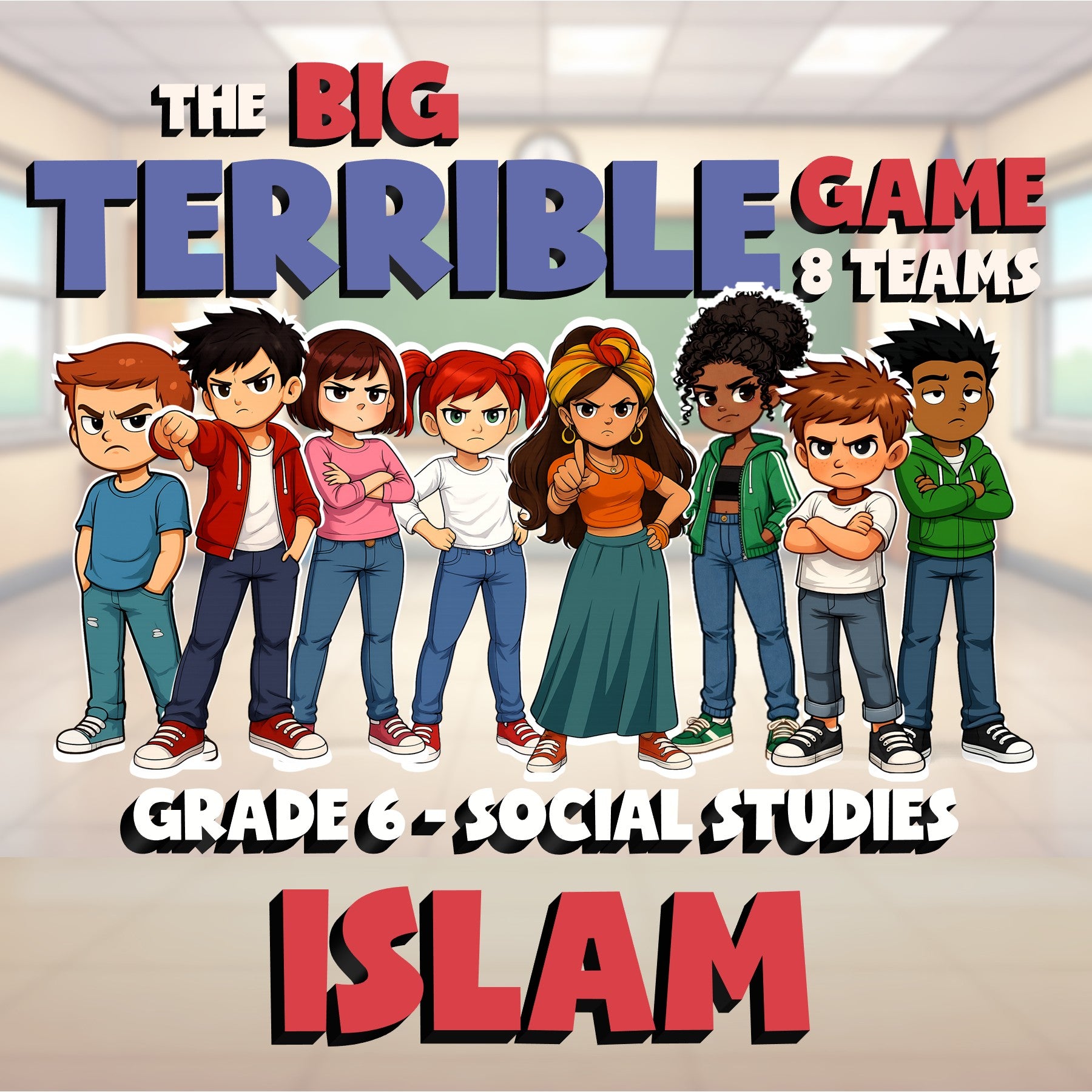 Islam BIG TERRIBLE GAME - No Prep Grade 6 Socials Review Activity