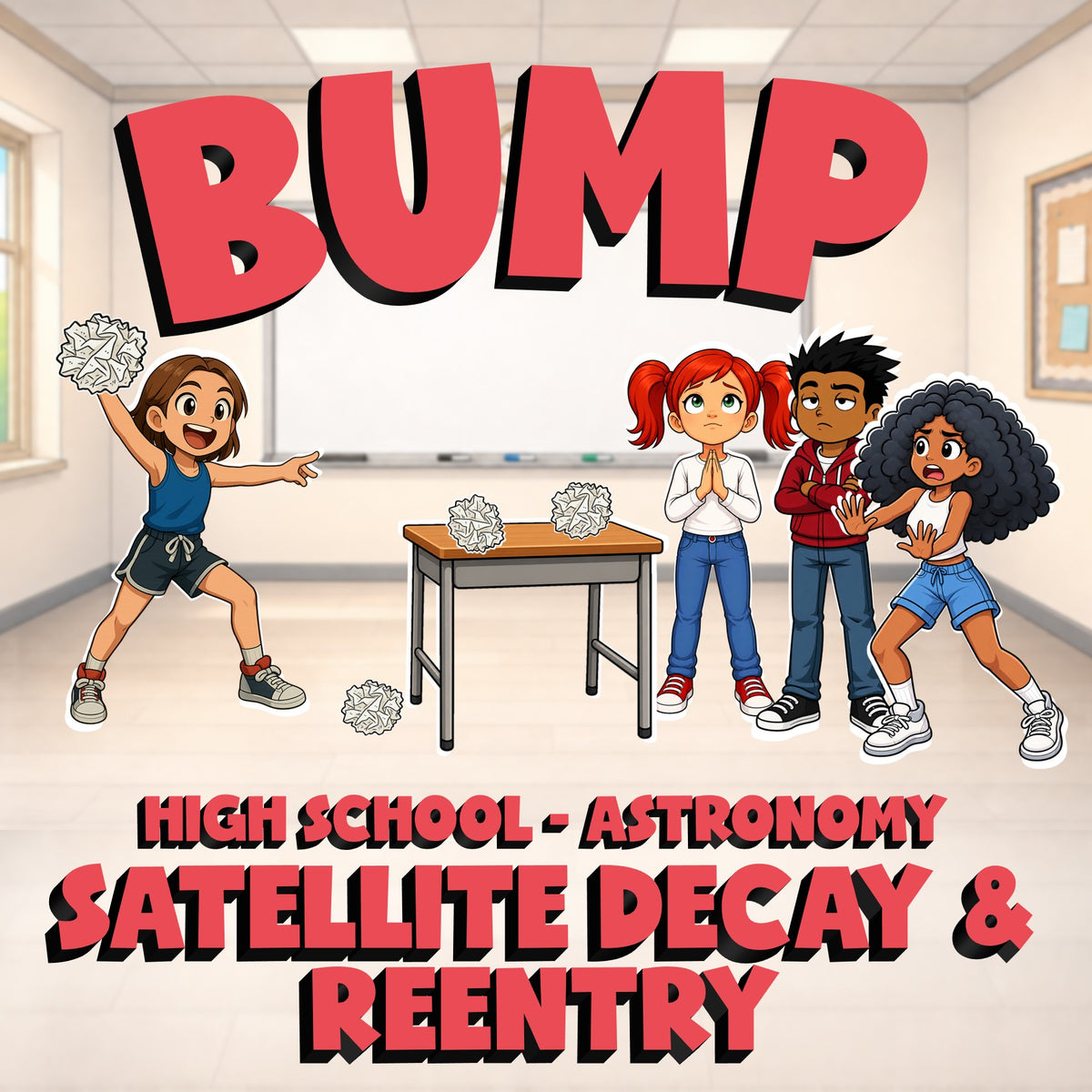 Satellite Decay & Reentry BUMP Science Game - No Prep Astronomy Review Activity