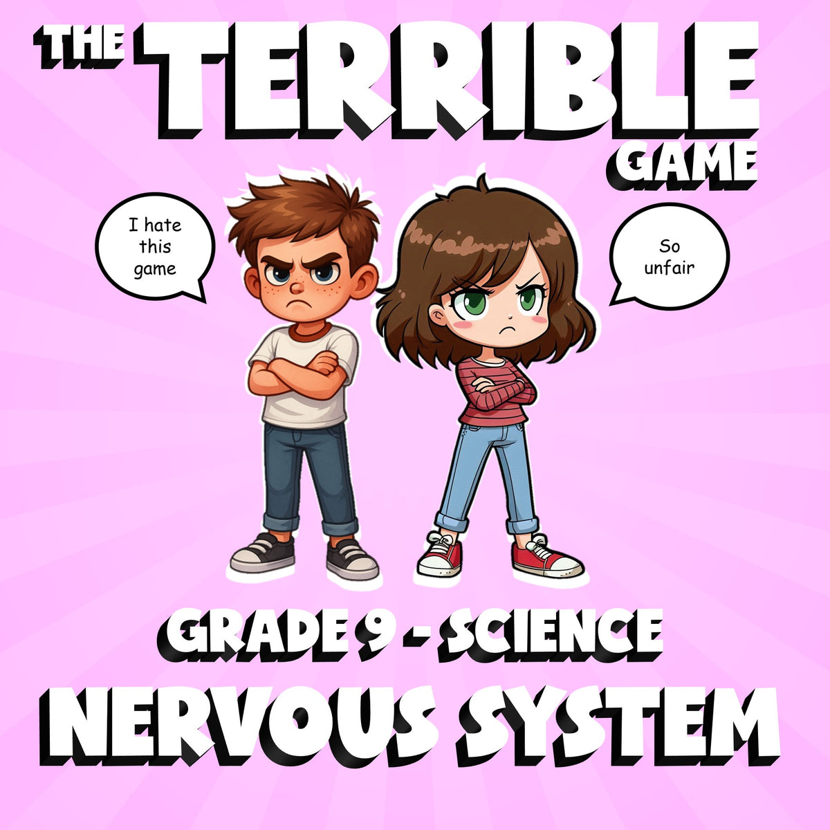 Nervous System THE TERRIBLE GAME - No Prep Grade 9 Science Review Activity