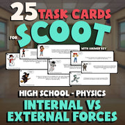 Internal vs External Forces SCOOT TASK CARDS Science Game - No Prep Physics