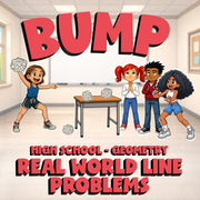 Real World Line Problems BUMP Math Game - No Prep Geometry Review Activity