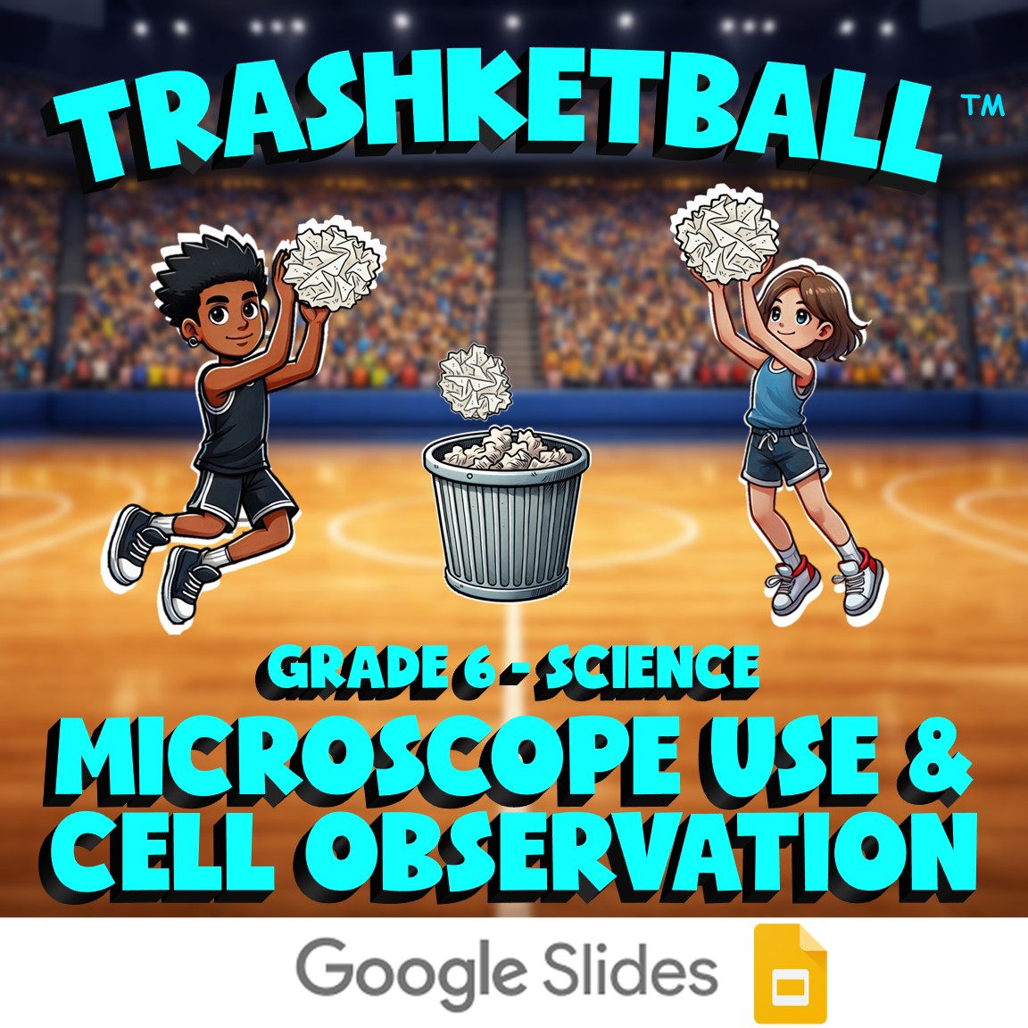Microscope Use & Cell Observation TRASHKETBALL Science Game - No Prep Grade 6