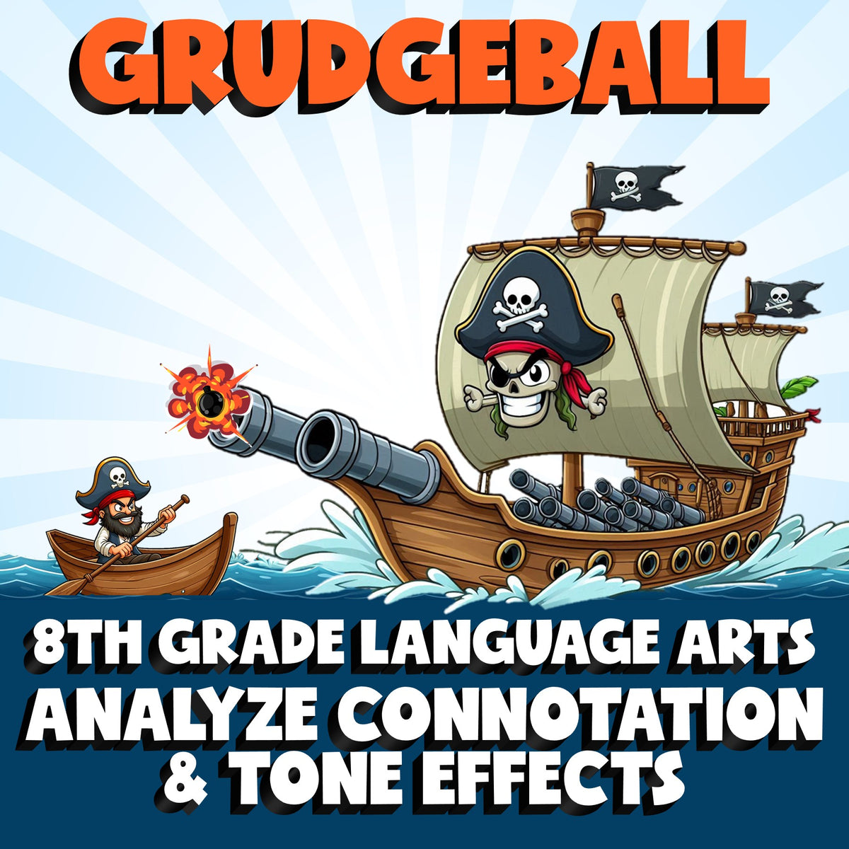 Analyze Connotation & Tone Effects GRUDGEBALL ELA Game - No Prep Grade 8 Review