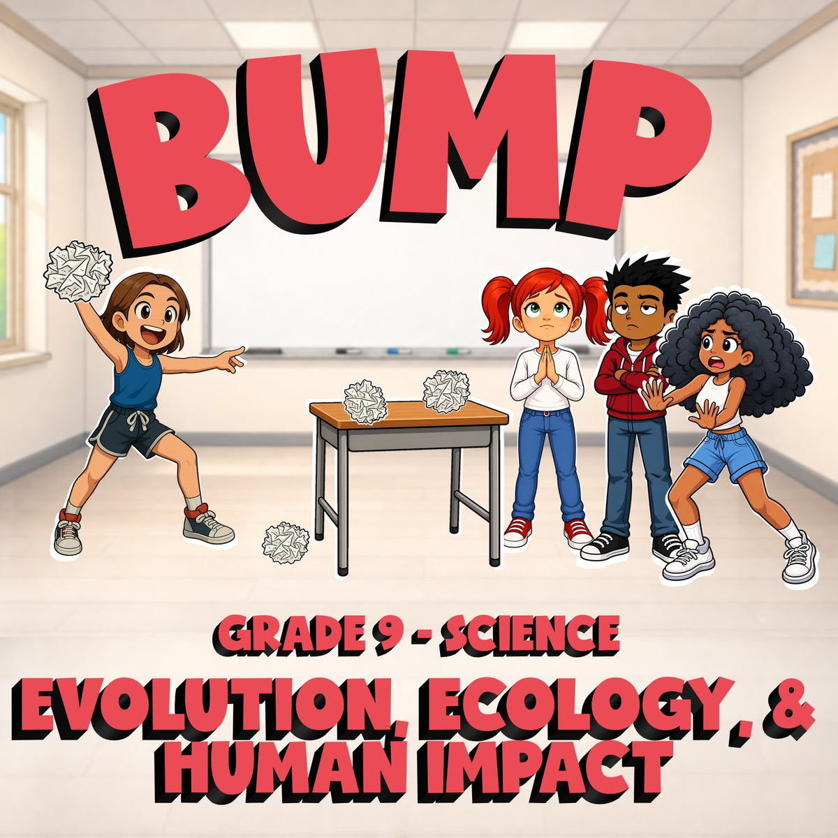 Evolution, Ecology, & Human Impact BUMP Science Game - No Prep Grade 9 Review