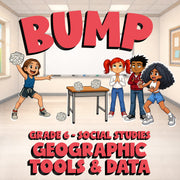 Geographic Tools & Data BUMP Socials Game - No Prep Grade 6 Review Activity