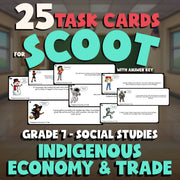 Indigenous Economy & Trade SCOOT TASK CARDS Socials Game - No Prep Grade 7