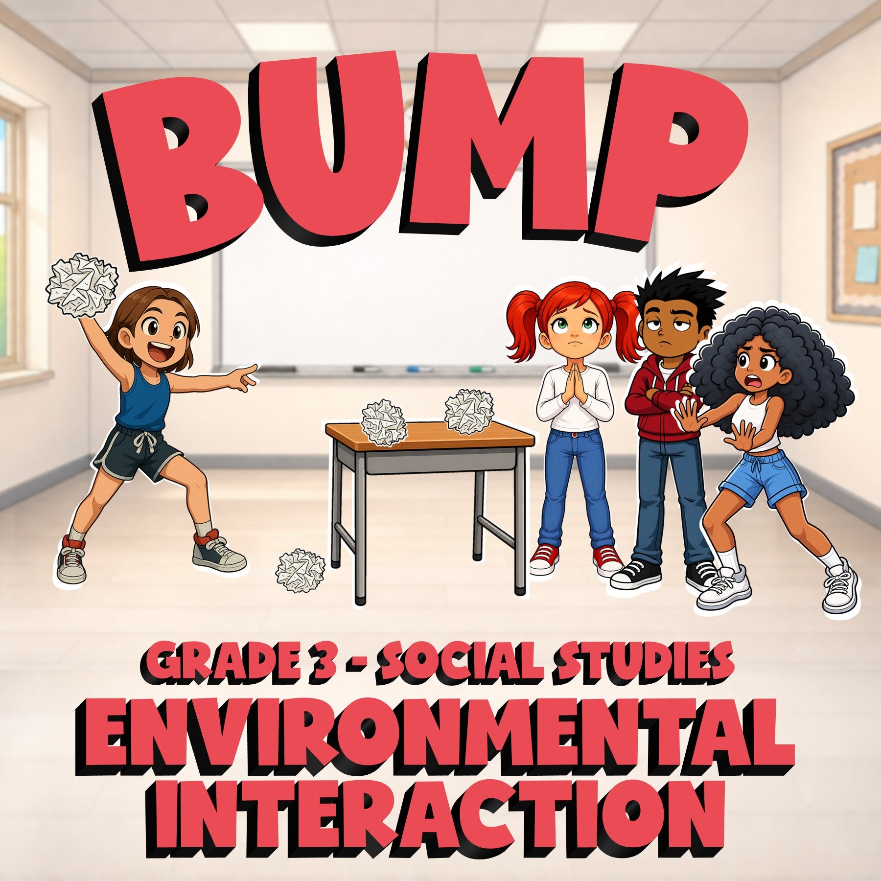 Environmental Interaction BUMP Socials Game - No Prep Grade 3 Review Activity