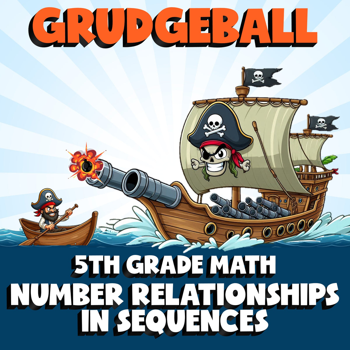 Number Relationships in Sequences GRUDGEBALL Math Game - No Prep Grade 5 Review