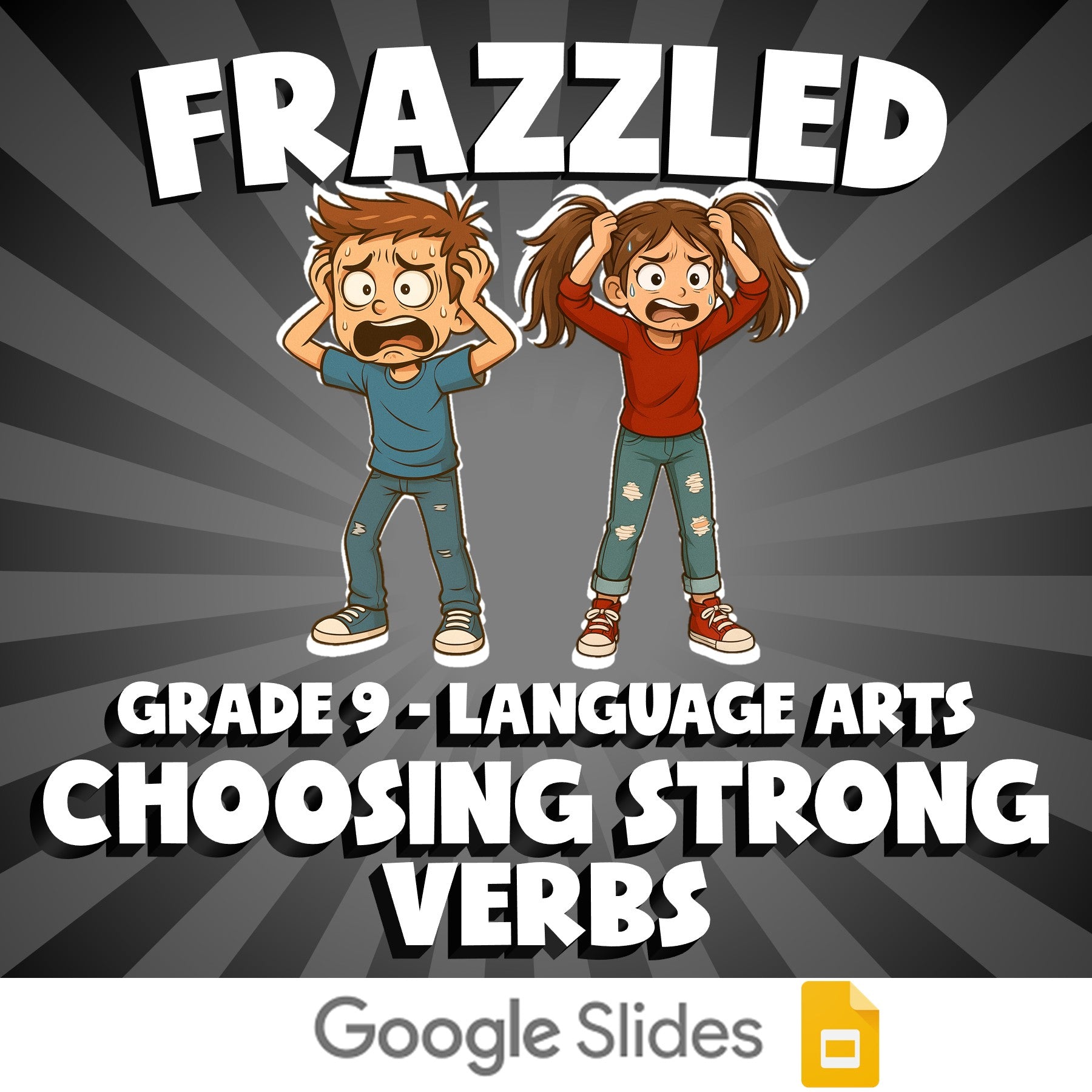 Choosing Strong Verbs FRAZZLED ELA Game - No Prep Grade 9 Review Activity