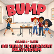 Use Tables to Represent Relationships BUMP Math Game - No Prep Grade 6 Review