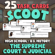 The Supreme Court & Judicial SCOOT TASK CARDS U.S. History Game - No Prep Review