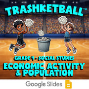 Economic Activity & Population TRASHKETBALL Socials Game - No Prep Grade 4