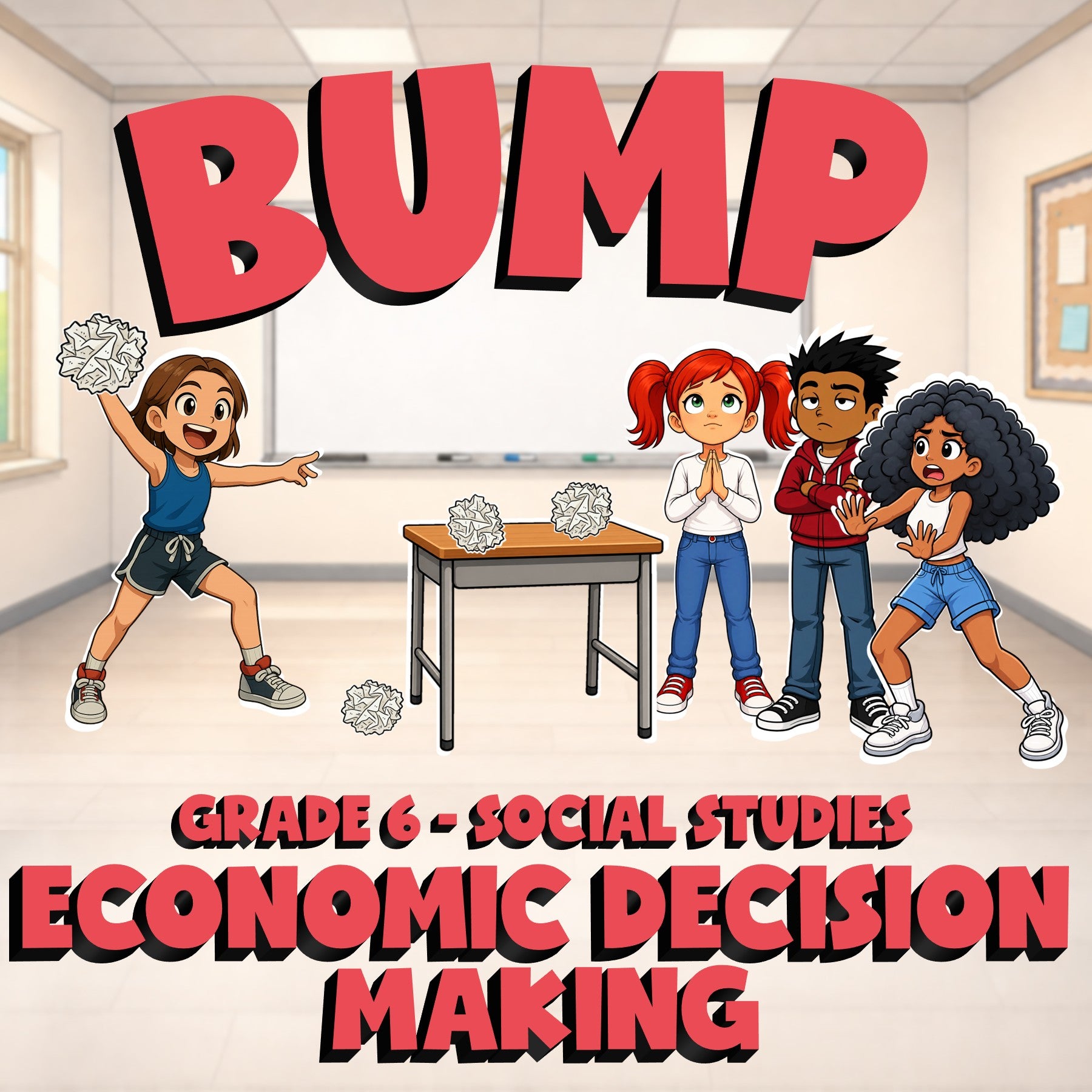 Economic Decision Making BUMP Socials Game - No Prep Grade 6 Review Activity