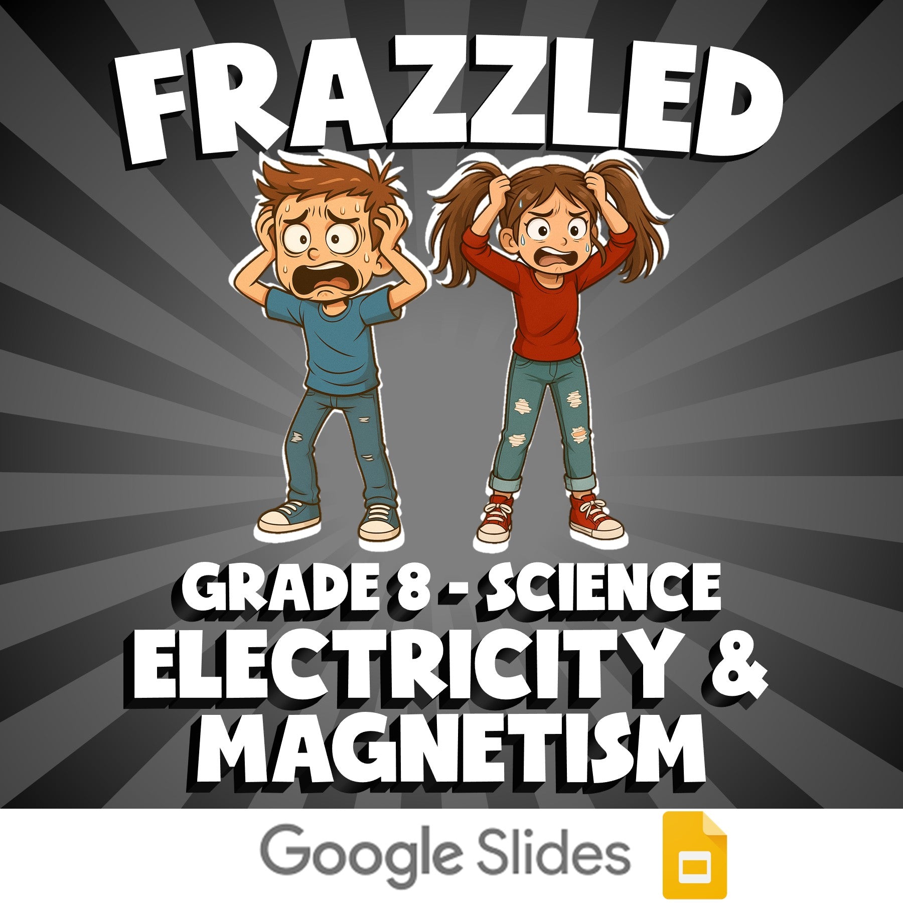 Electricity & Magnetism FRAZZLED Science Game - No Prep Grade 8 Review Activity