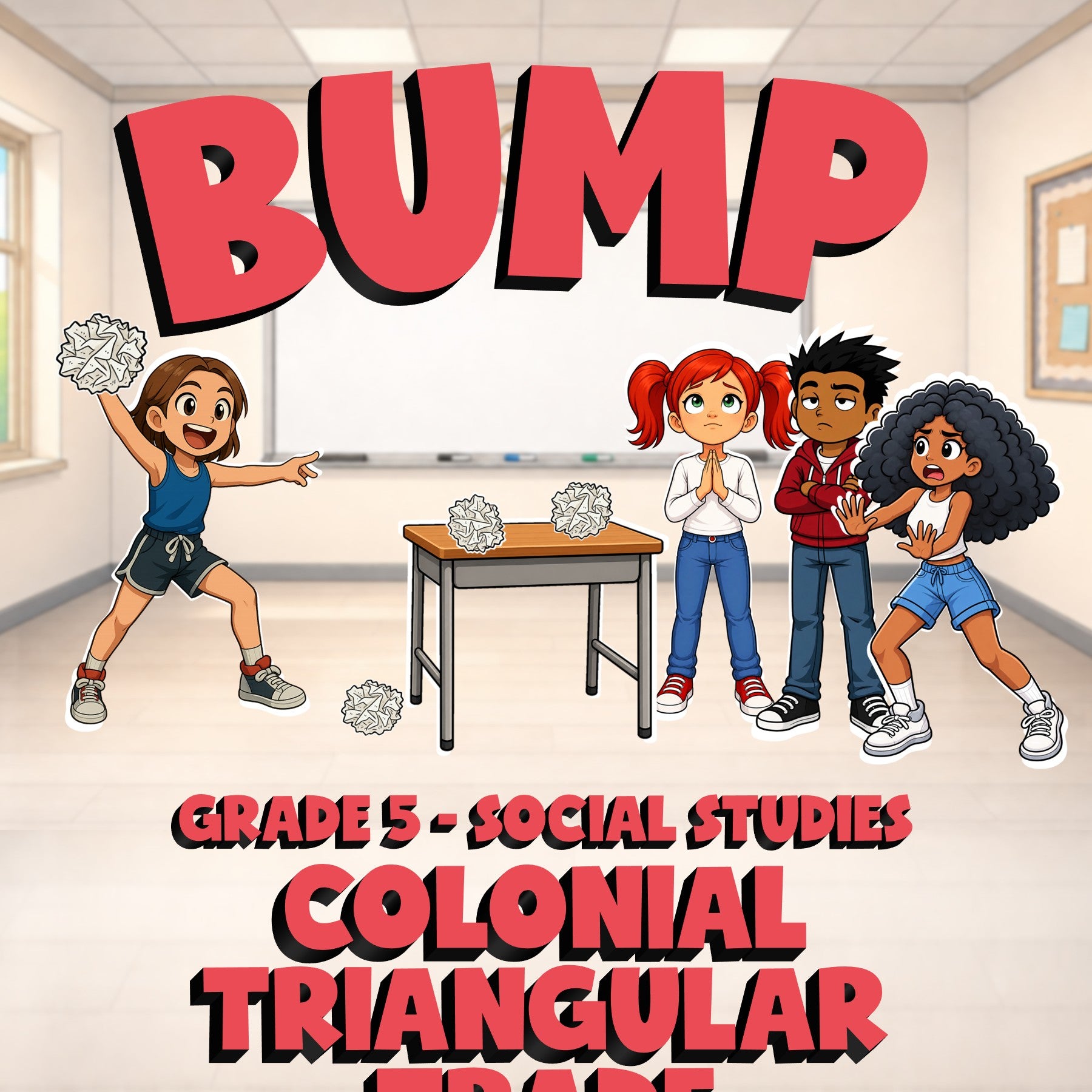 Colonial Triangular Trade BUMP Socials Game - No Prep Grade 5 Review Activity