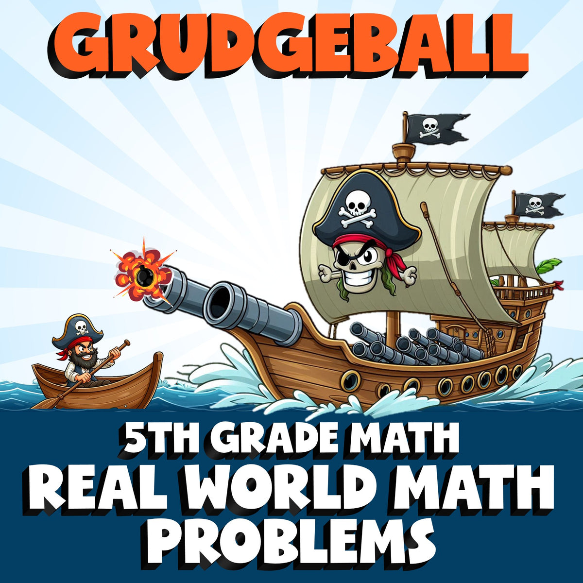Real World Math Problems GRUDGEBALL Math Game - No Prep Grade 5 Review Activity