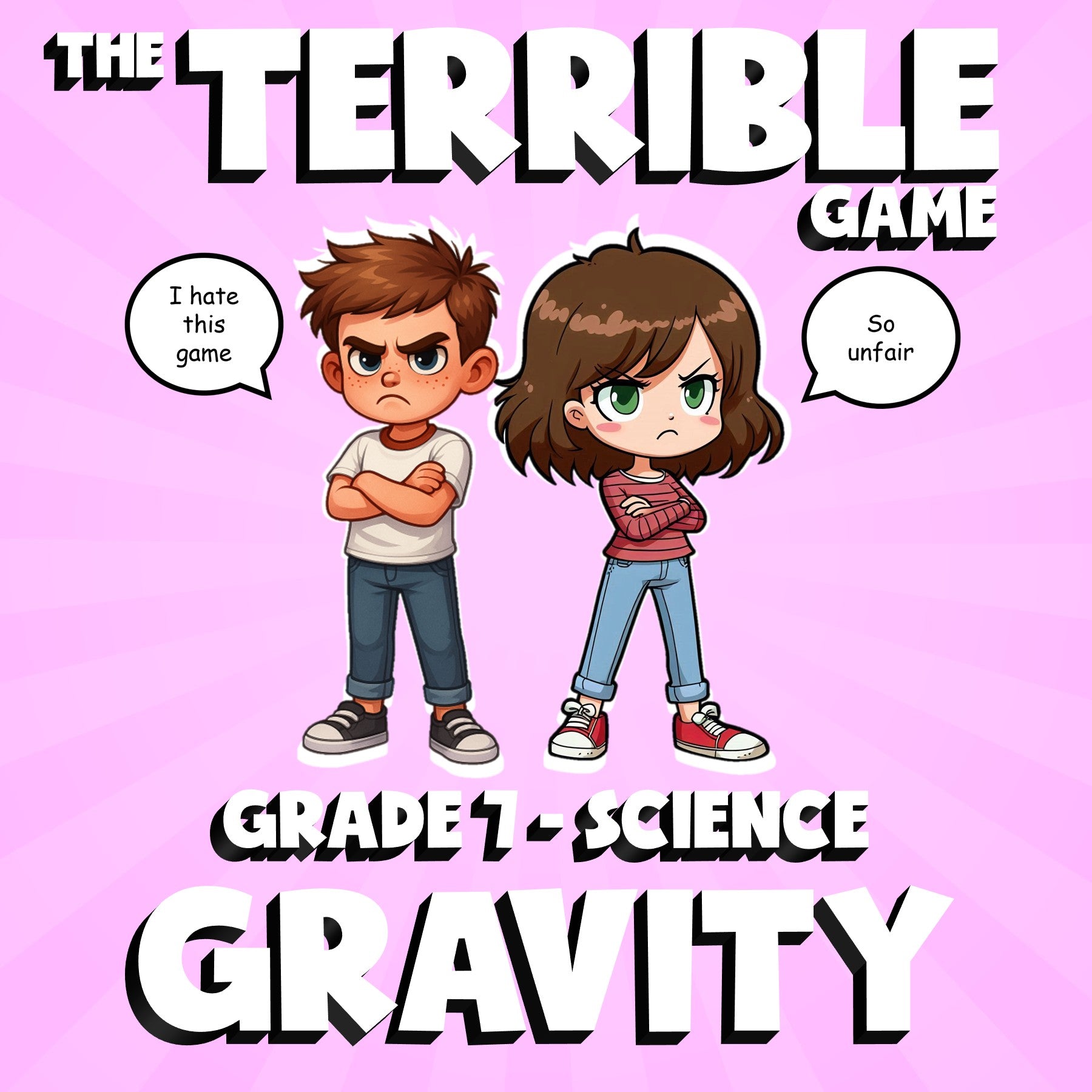Gravity THE TERRIBLE GAME - No Prep Grade 7 Science Review Activity