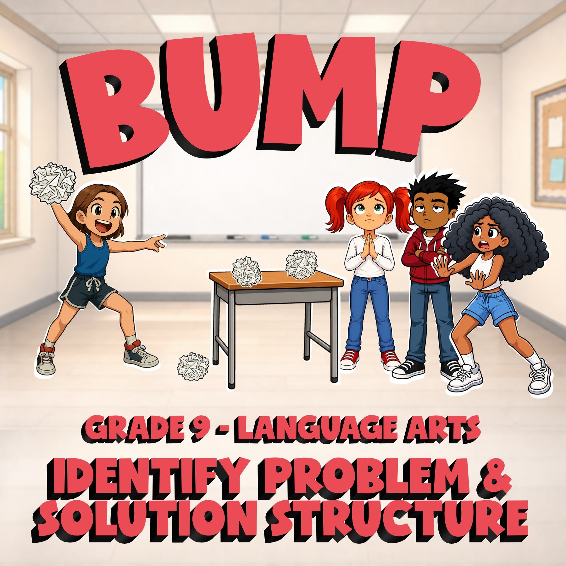 Identify Problem & Solution Structure BUMP ELA Game - No Prep Grade 9 Review