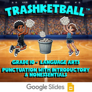 Punctuation with Introductory & Nonessentials TRASHKETBALL ELA Game - Grade 10